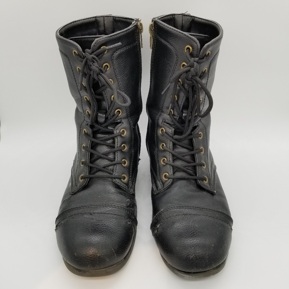 Well worn black combat Boots size 8 - Picture 6 of 8